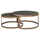 Salontafel Bloomville brass shagreen incl. glass tops (Set of 2)