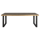 Eettafel Bloomville brass shagreen incl. glass top 200