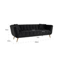 Bank Huxley Antraciet velvet / Brushed gold - Majorr