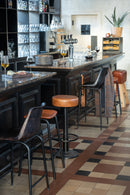 Bar Stool Leather/Metal Brown