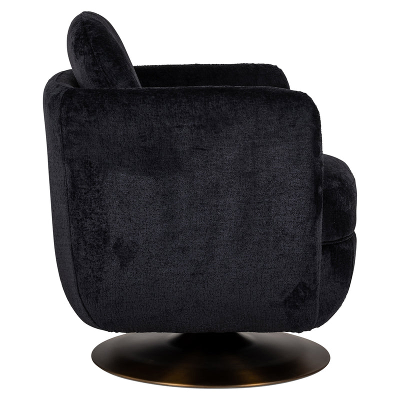 Draaifauteuil Turner black chenille - Majorr