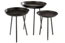 J Line S3 Bijzettafel Plat Rond Metaal M Donkergrijs