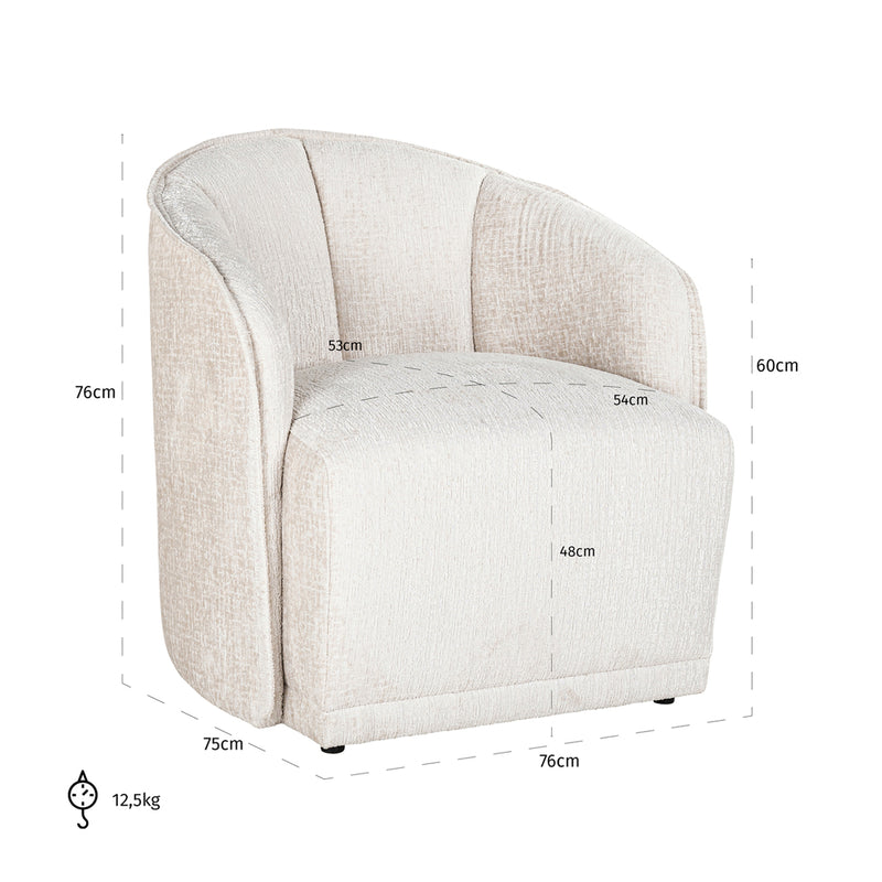 Fauteuil Maryse cream fusion - Majorr