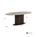 Eettafel Rashford Blush beige oval 200