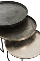 J Line S/3 Bijzettafel Rond Aluminium Zwart/Mix