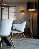 Stoel Gwen khaki velvet fire retardant - Majorr