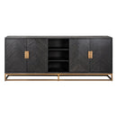 Dressoir Blackbone brass 4-deuren + open vak - Majorr