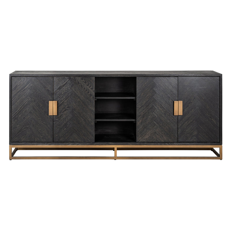 Dressoir Blackbone brass 4-deuren + open vak - Majorr