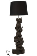 J Line Lamp 3 Elephants Poly brown
