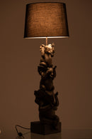 J Line Lamp 3 Elephants Poly brown