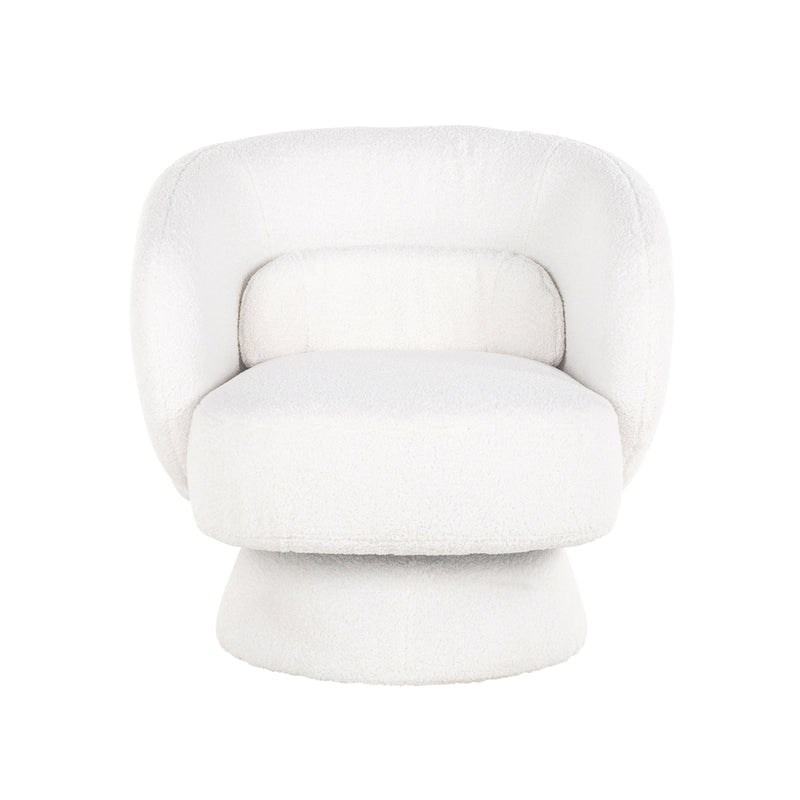 Draaifauteuil Senna white furry - Majorr