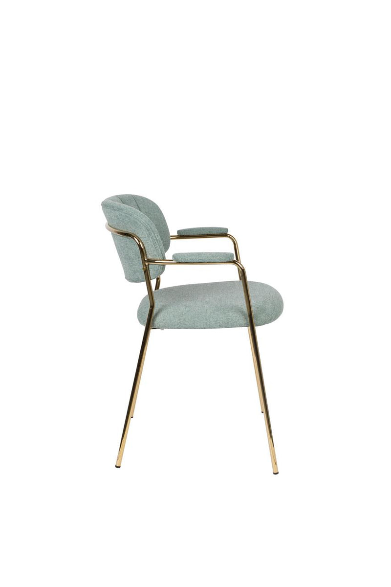 Armchair Jolien Gold/Light Green - Majorr