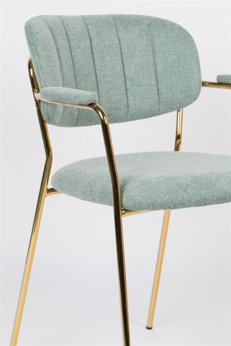 Armchair Jolien Gold/Light Green - Majorr