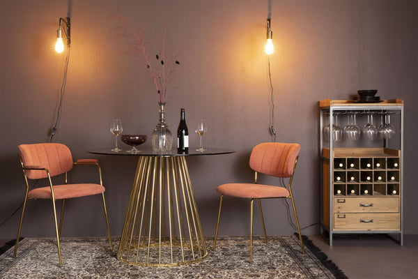 Armchair Jolien Gold/Pink - Majorr