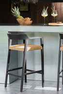 Barstool Emma Teak Black/Brown