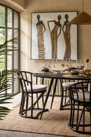 Chair+Cushion Rattan/Textile Black/White - Majorr