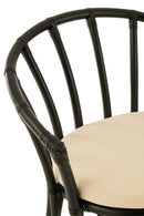 Chair+Cushion Rattan/Textile Black/White - Majorr