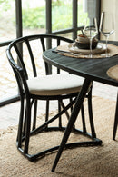 Chair+Cushion Rattan/Textile Black/White - Majorr