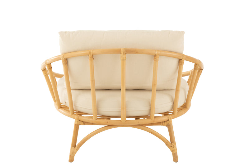 Chair+Cushion Rattan/Textile Natural/White - Majorr