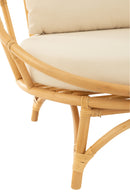Chair+Cushion Rattan/Textile Natural/White - Majorr