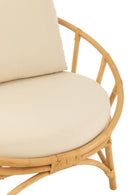 Chair+Cushion Rattan/Textile Natural/White - Majorr