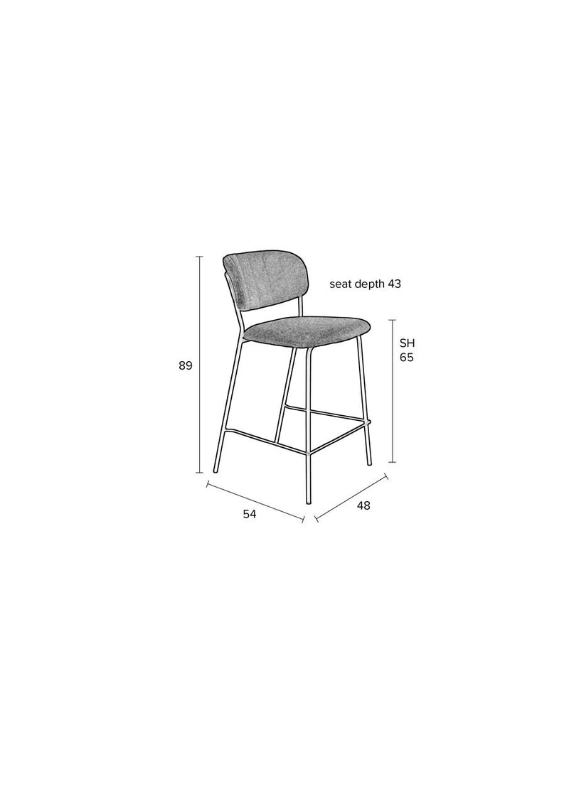 Counter Stool Jolien Black/Grey - Majorr