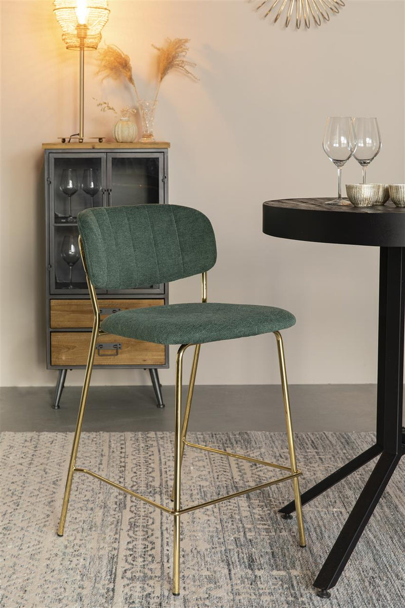 Counter Stool Jolien Gold/Dark Green - Majorr