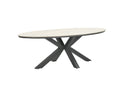 Edison tafel - ovaal - 220x115 cm - carbon black - light teak Vironwood