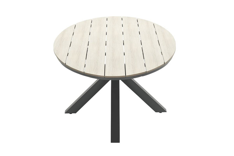 Edison tafel - ovaal - 220x115 cm - carbon black - light teak Vironwood