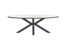 Edison tafel - ovaal - 220x115 cm - carbon black - light teak Vironwood