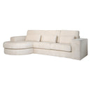 Bank Felix lounge links rond + 2,5 zitter white chenille - Majorr