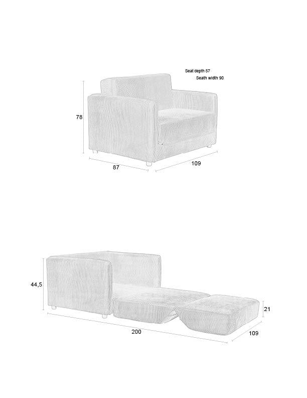 Loveseat  Sofabed Jopie Beige - Majorr