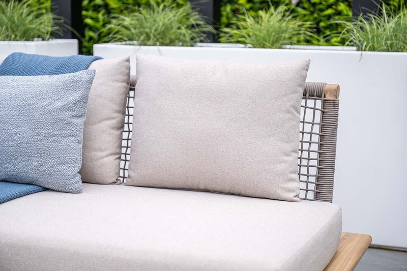 Lunar tweezitsbank - acaciahout met white wash -  rope taupe - grey sand