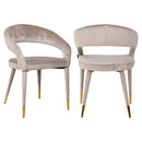 Eetkamerstoel Gia khaki velvet fire retardant