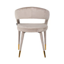 Eetkamerstoel Gia khaki velvet fire retardant
