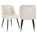 Chaise Alicia en chenille blanche ignifuge