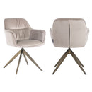 Eetkamerstoel Aline khaki velvet swivel fire retardant