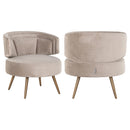 Lounge stoel Hazel khaki velvet fire retardant