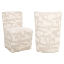 Eetkamerstoel Lorain beige graffic on wheels