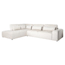 Bank Lund cream fusion 3-seater + ottoman left