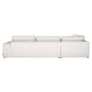 Bank Lund cream fusion 3-seater + ottoman left