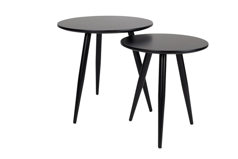 Side Table Daven Black Set Of 2 - Majorr