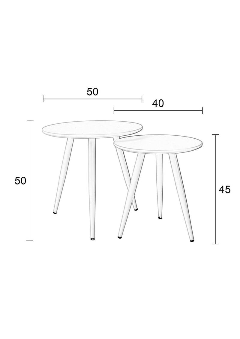 Side Table Daven Black Set Of 2 - Majorr