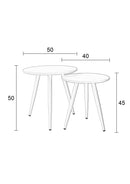 Side Table Daven White Set Of 2 - Majorr