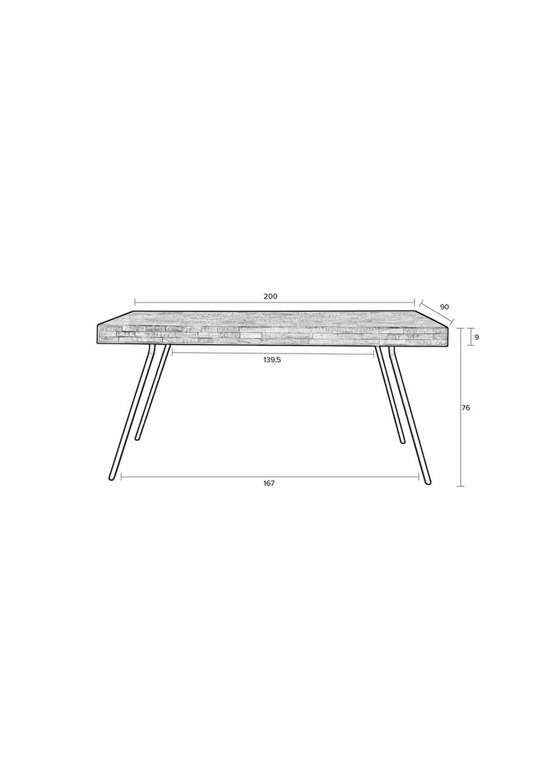 Table Suri 200x90 Natural - Majorr