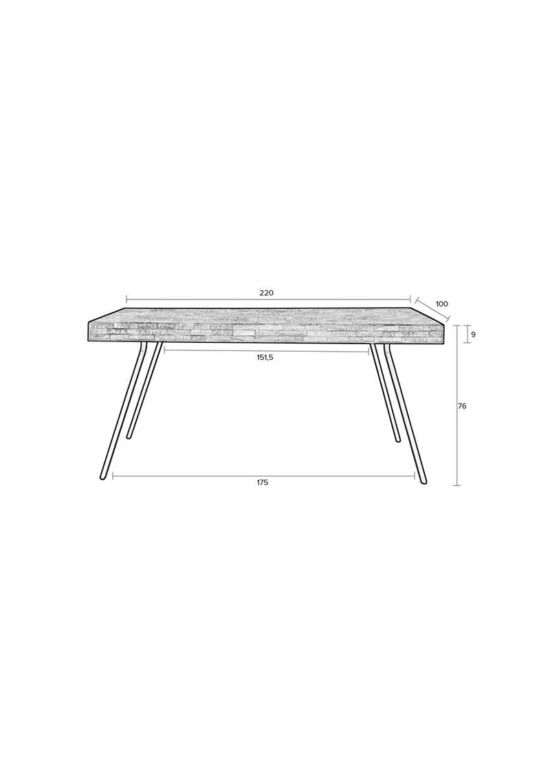 Table Suri 220x100 Black - Majorr