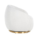 Draaifauteuil Jago white bouclé / brushed gold - Majorr