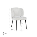 Stoel Fallon White Bouclé / black - Majorr