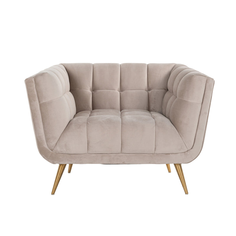 Fauteuil Huxley Khaki velvet / Brushed gold - Majorr