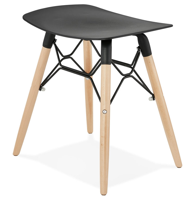 Design lage kruk 'ALADIN' zwart Scandinavische stijl - Majorr